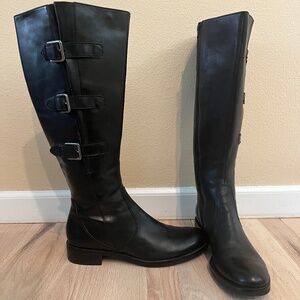 ECCO Hobart Leather Riding Boots with Buckles (Size 41)